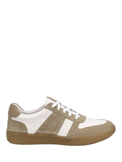 Josef Seibel Claire 27 Leather Lace Up Trainers, White/Multi, White/Multi