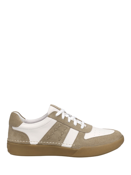 Josef Seibel Claire 27 Leather Lace Up Trainers, White/Multi - view 2, White/Multi