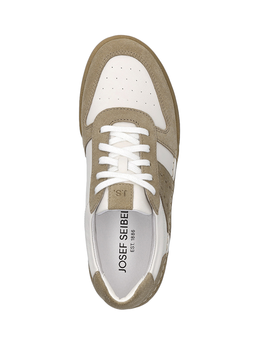 Product image 4 of 5, which shows Josef Seibel Claire 27 Leather Lace Up Trainers, White/Multi, 3