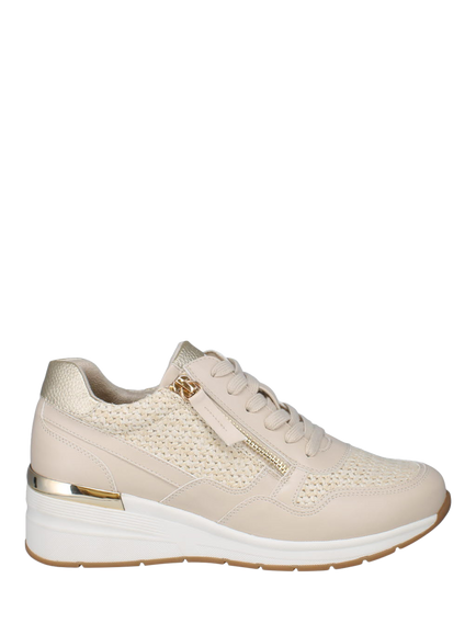 Westland by Josef Seibel Ella 01 Zip Detail Chunky Wedge Trainers, Natural Beige - view 2, Natural Beige