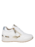 Westland by Josef Seibel Ella 01 Zip Detail Chunky Wedge Trainers, White/Gold