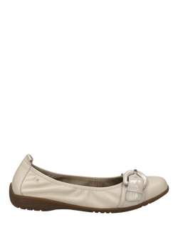 Josef Seibel Fenja 23 Leather Ballerina Pumps, Natural Sand - view 2, Natural Sand