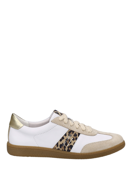 Josef Seibel Joleen 03 Leather Lace Up Trainers, Natural/Multi - view 2, Natural/Multi