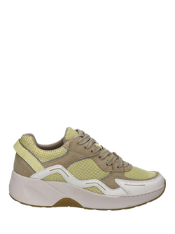 Josef Seibel Lissi 13 Leather Blend Lace Up Trainers, Yellow/Multi - view 2, Yellow/Multi