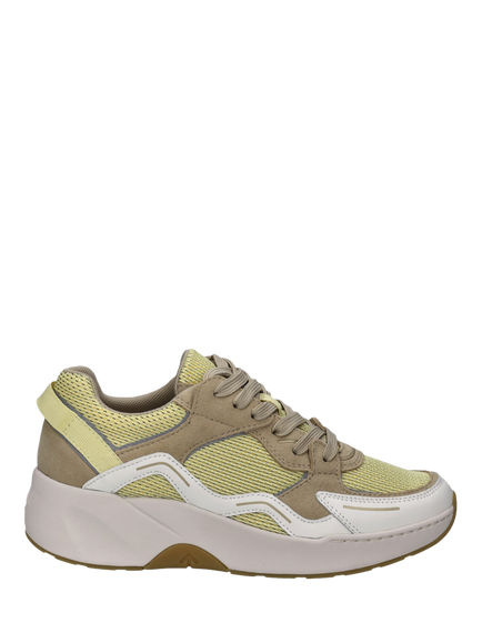 Josef Seibel Lissi 13 Leather Blend Lace Up Trainers, Yellow/Multi - view 2, Yellow/Multi
