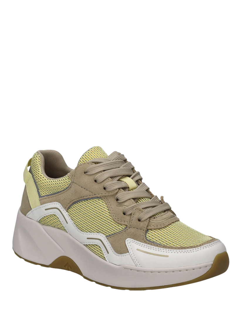 Product image 3 of 5, which shows Josef Seibel Lissi 13 Leather Blend Lace Up Trainers, Yellow/Multi, 3