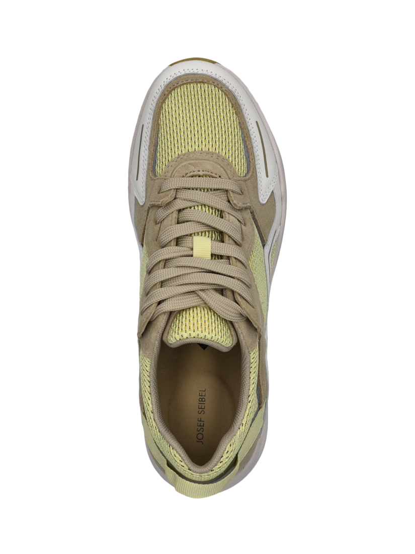 Product image 4 of 5, which shows Josef Seibel Lissi 13 Leather Blend Lace Up Trainers, Yellow/Multi, 3