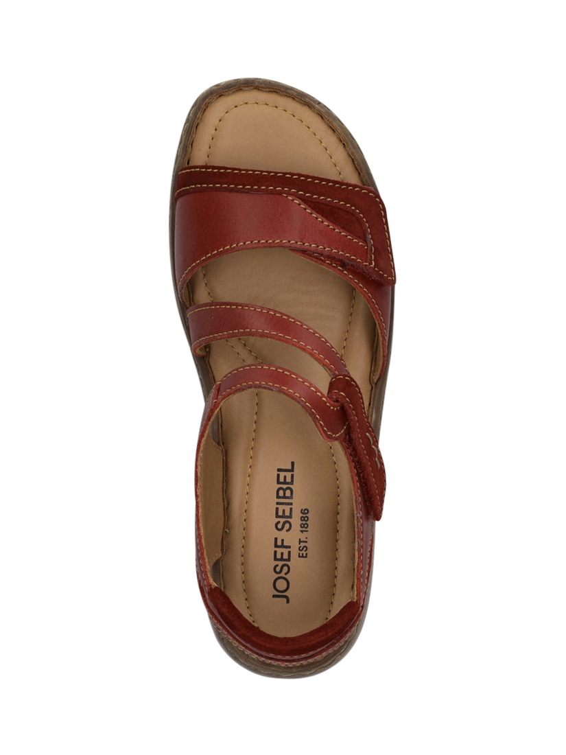 Product image 4 of 5, which shows Josef Seibel Debra 25 Two-Tone Leather Sandals, Dark Red, 3