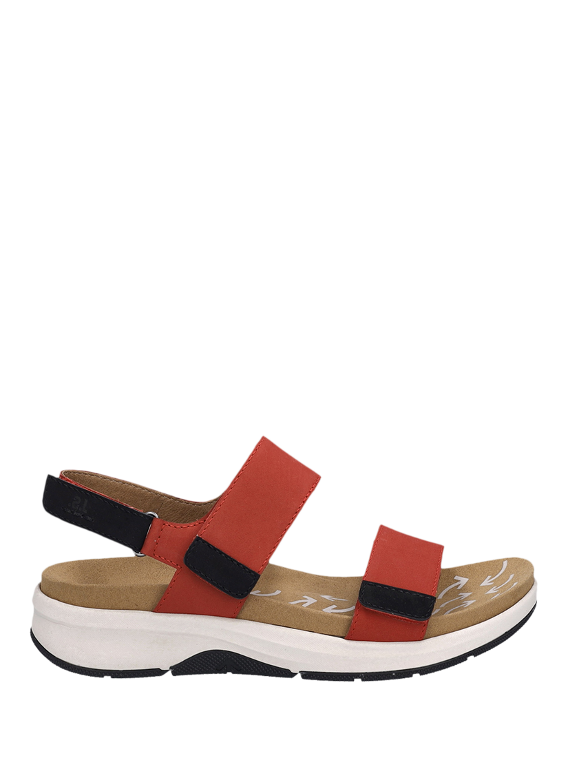 Product image 1 of 5, which shows Josef Seibel Estelle 04 Leather Sandals, Red/Multi, 4
