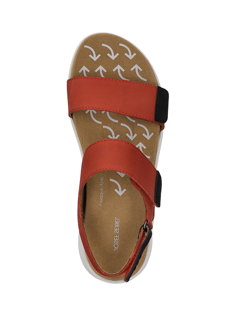 Product image 4 of 5, which shows Josef Seibel Estelle 04 Leather Sandals, Red/Multi, 4