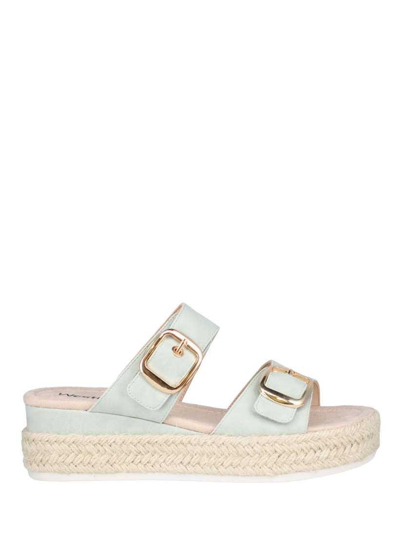 Product image 1 of 5, which shows Westland by Josef Seibel Madison 07 Flatform Buckle Sandals, Blue Aqua, 3