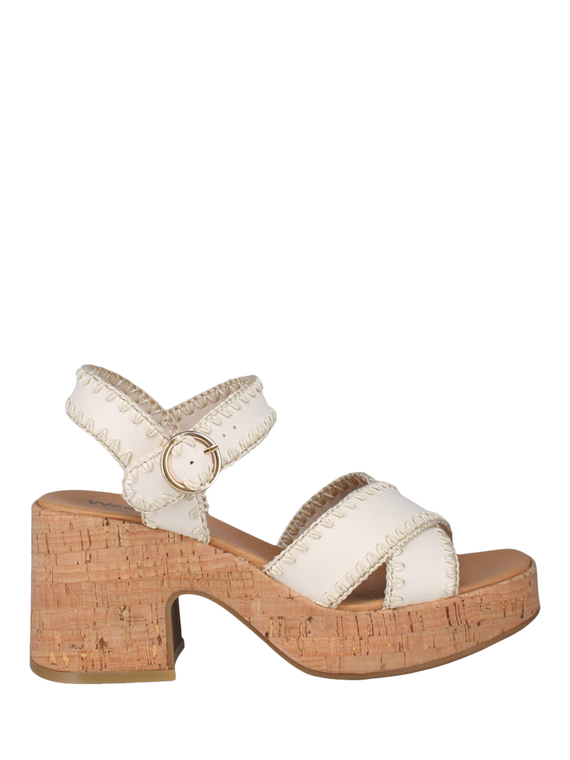 Product image 1 of 3, which shows Westland by Josef Seibel Mia 01 Block Heel Platform Sandals, Natural Beige, 3