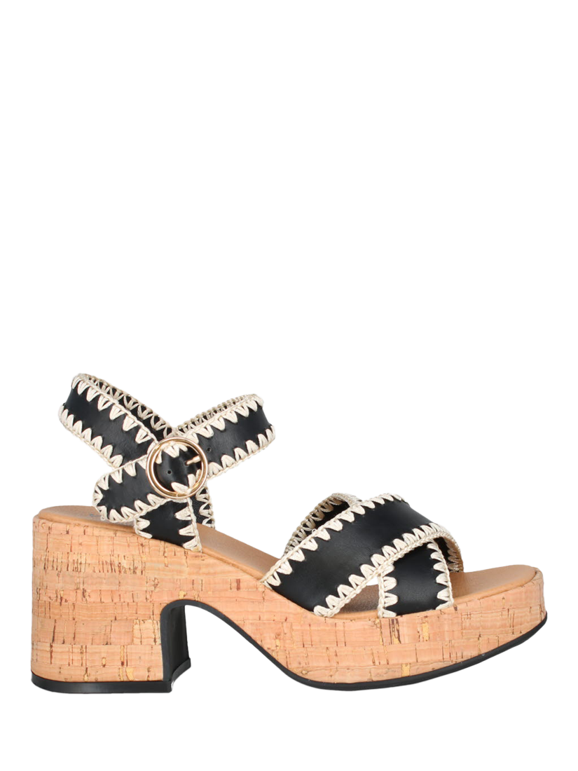 Product image 1 of 3, which shows Westland by Josef Seibel Mia 01 Block Heel Platform Sandals, Black, 3