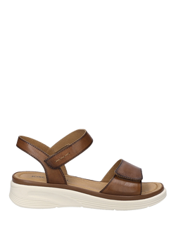 Josef Seibel Sevran 01 Leather Strappy Sandals, Dark Brown, Dark Brown