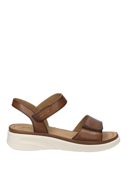 Josef Seibel Sevran 01 Leather Strappy Sandals, Dark Brown - view 2, Dark Brown