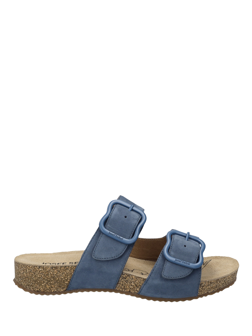 Product image 1 of 5, which shows Josef Seibel Tonga 64 Leather Buckle Strap Sandals, Blue, 3