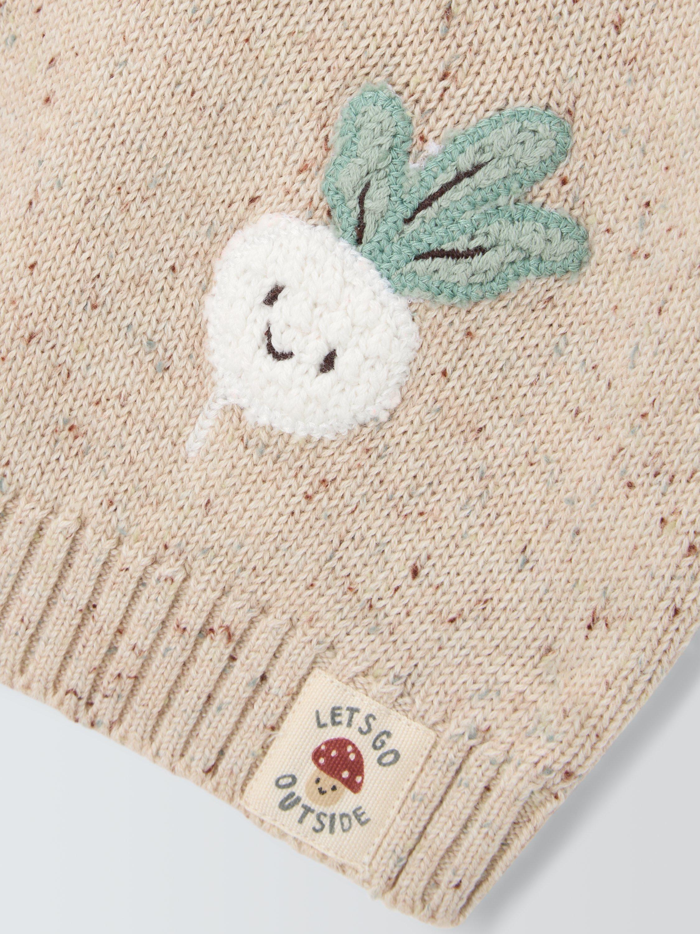 Product image 3 of 3, which shows John Lewis Mushroom Crochet Jumper, Blue, 0-3 months