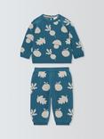 John Lewis Baby Autumn Fruits Knitted Jumper and Leggings Set, Blue