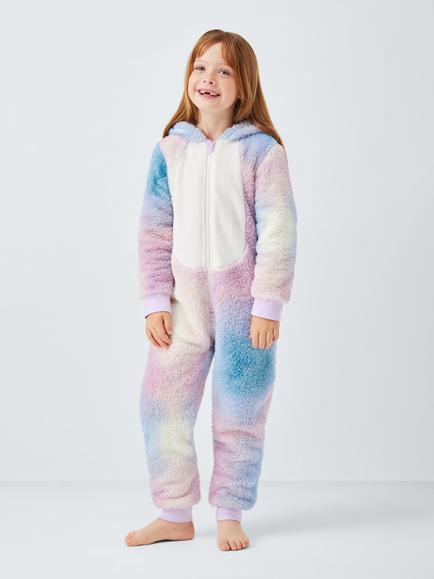 John Lewis Kids' Unicorn Fleece Onesie, Purple, Purple