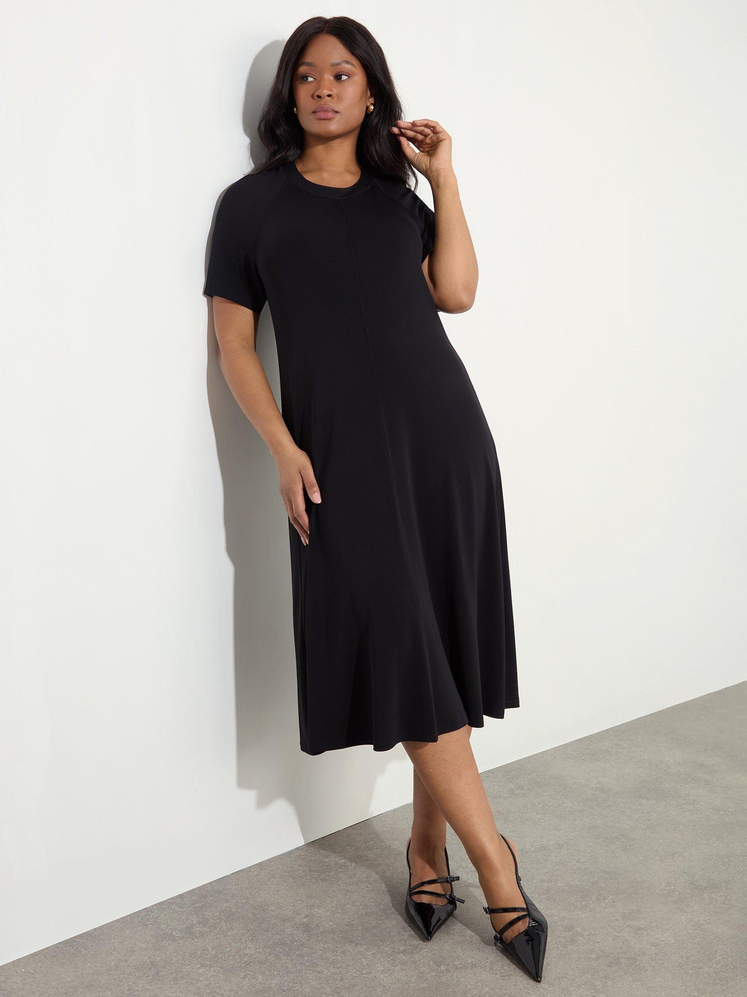 Product image 1 of 5, which shows Live Unlimited Curve Raglan Sleeve Dress, Black, 12
