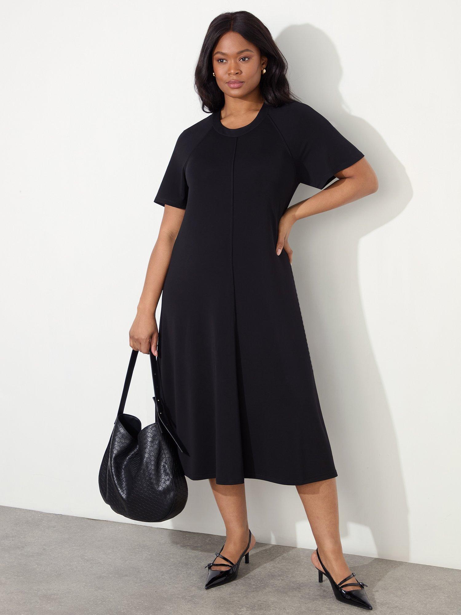 Product image 2 of 5, which shows Live Unlimited Curve Raglan Sleeve Dress, Black, 12