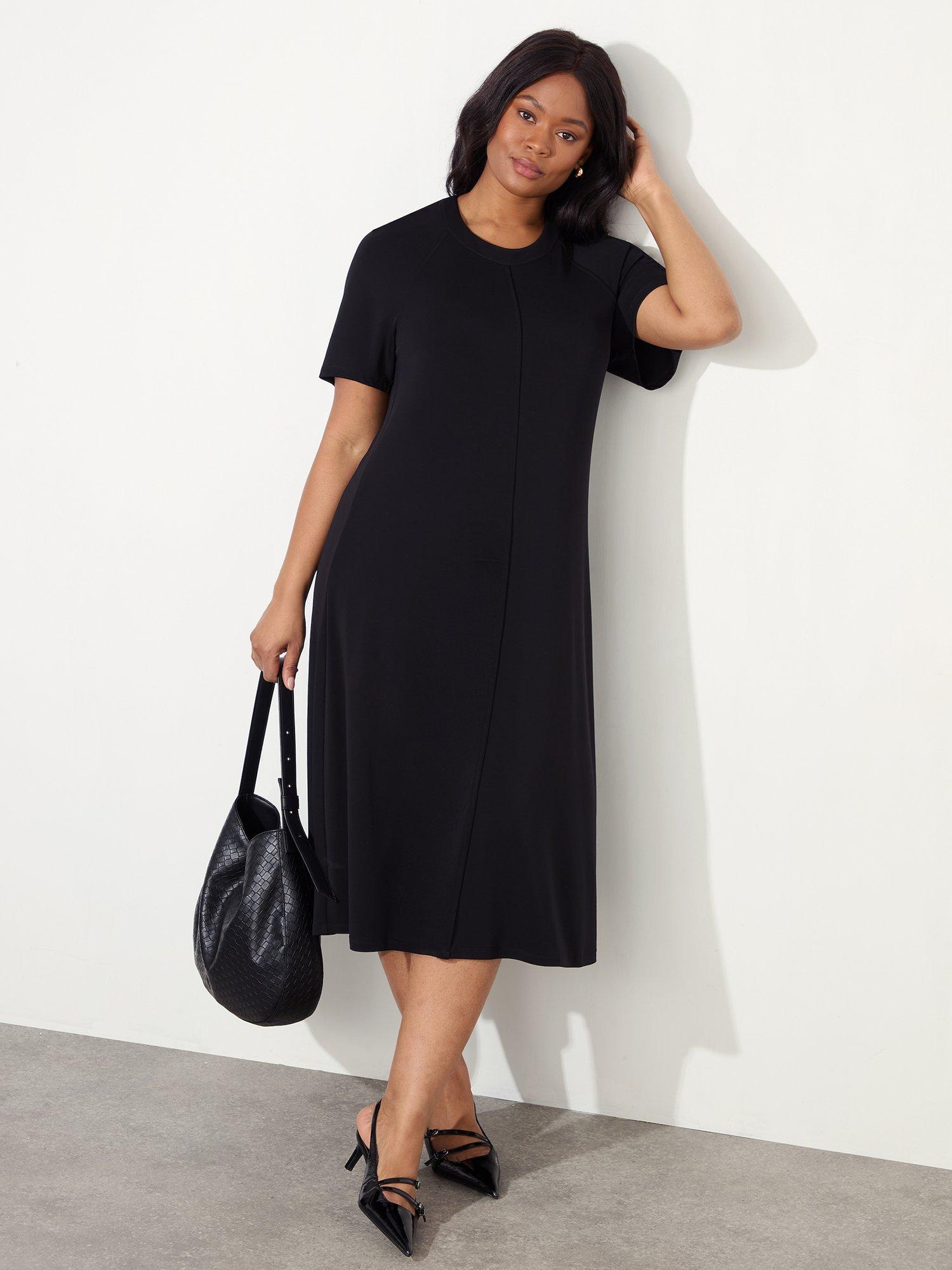 Product image 3 of 5, which shows Live Unlimited Curve Raglan Sleeve Dress, Black, 12