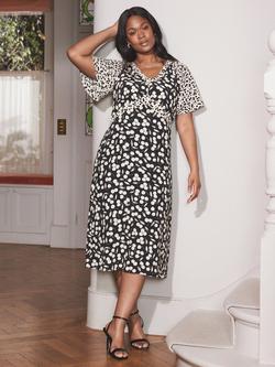 Live Unlimited Curve Cherry V-Neck Midaxi Dress, Black/Multi - view 2, Black/Multi