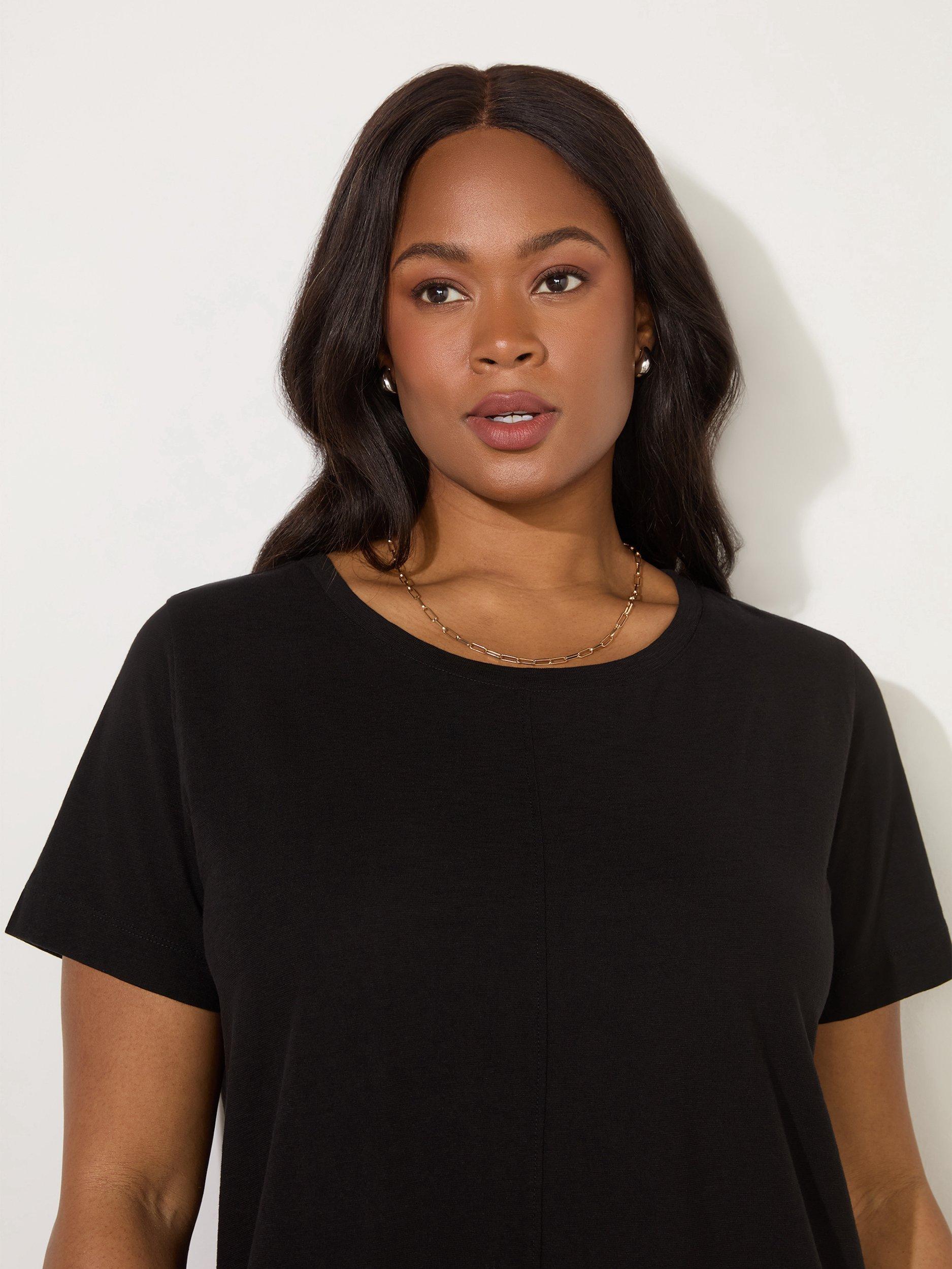 Product image 2 of 3, which shows Live Unlimited Cotton Round Neck T-Shirt, Black, 26
