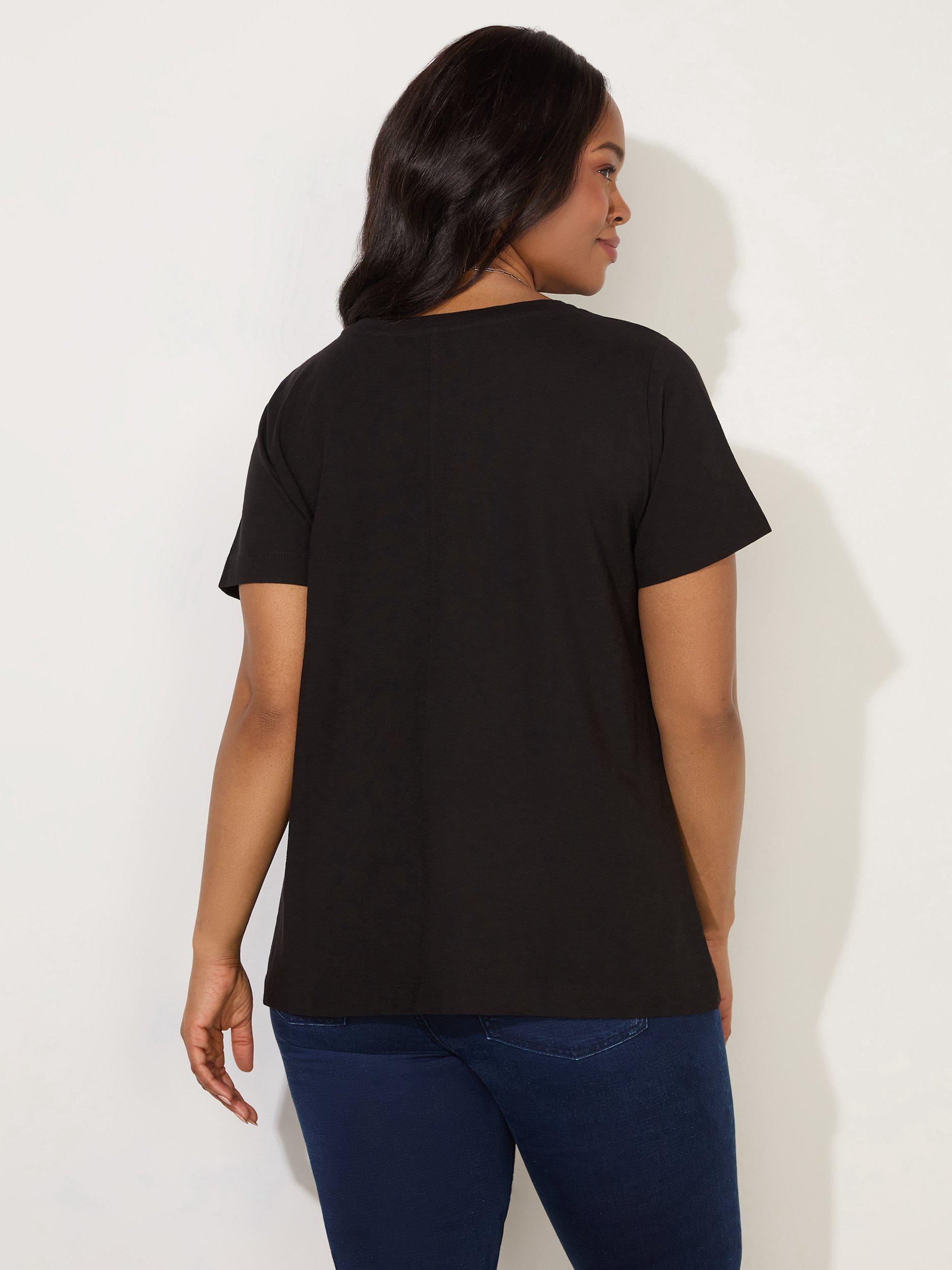 Product image 3 of 3, which shows Live Unlimited Cotton Round Neck T-Shirt, Black, 26