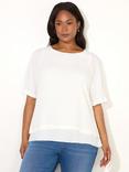Live Unlimited Woven Overlay Top, Natural