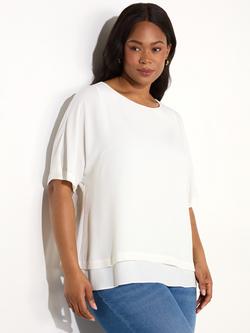 Live Unlimited Woven Overlay Top, Natural - view 2, Natural