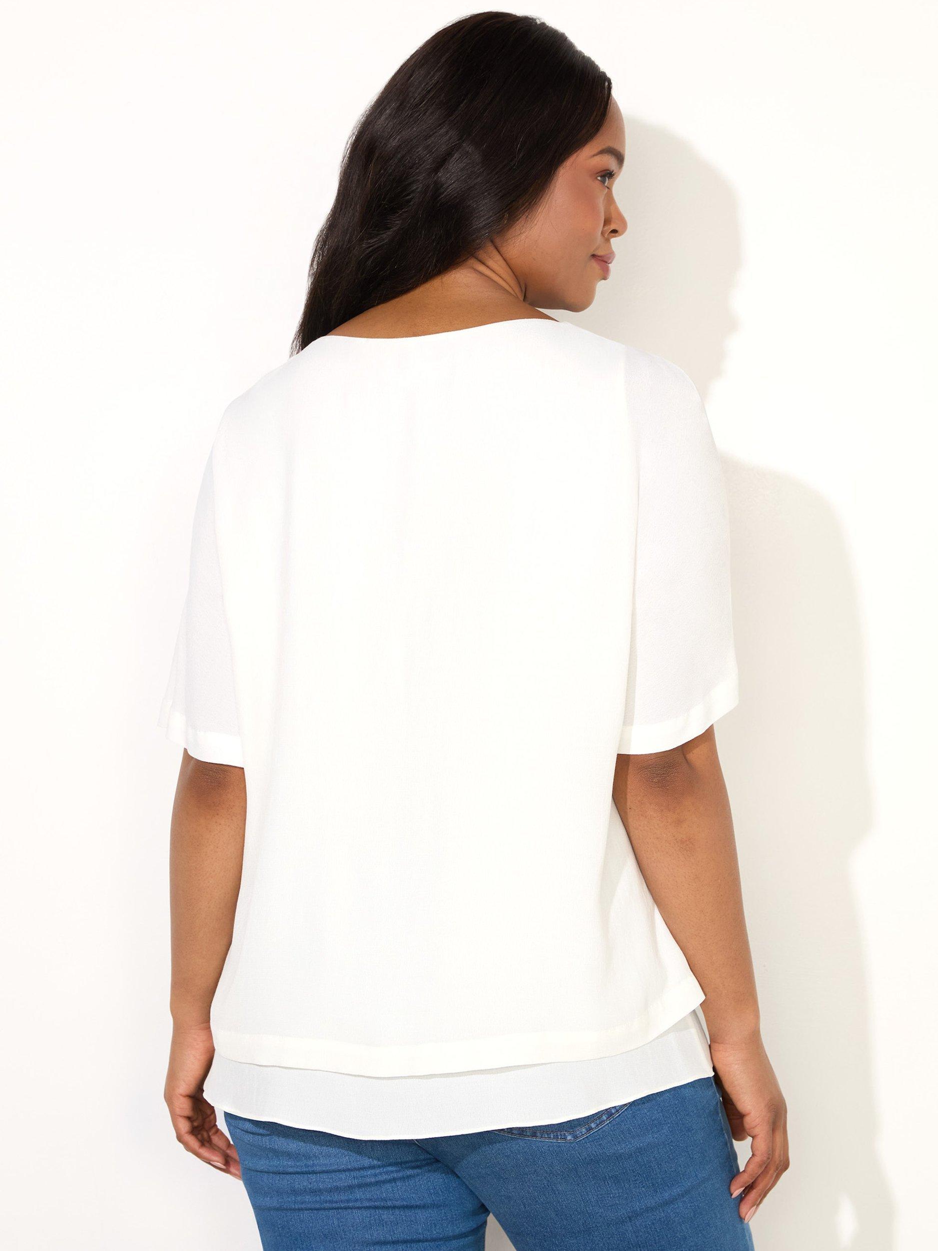 Product image 3 of 3, which shows Live Unlimited Woven Overlay Top, Natural, 14