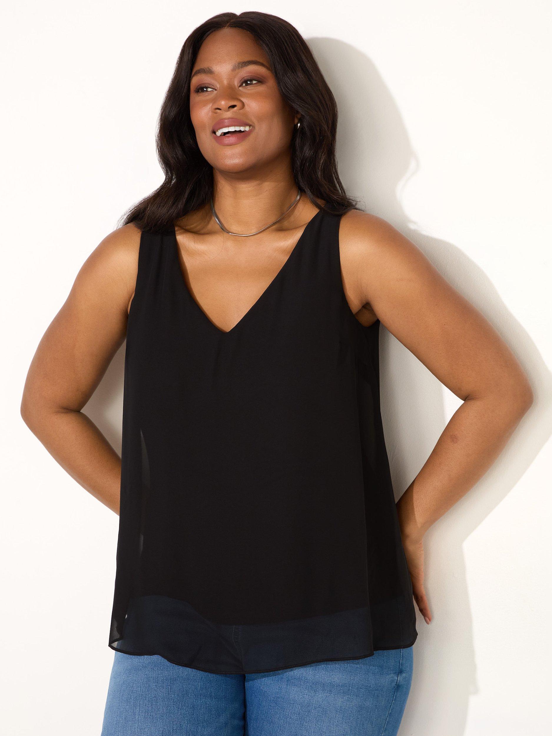 Product image 2 of 4, which shows Live Unlimited V-Neck Vest, Black, 18