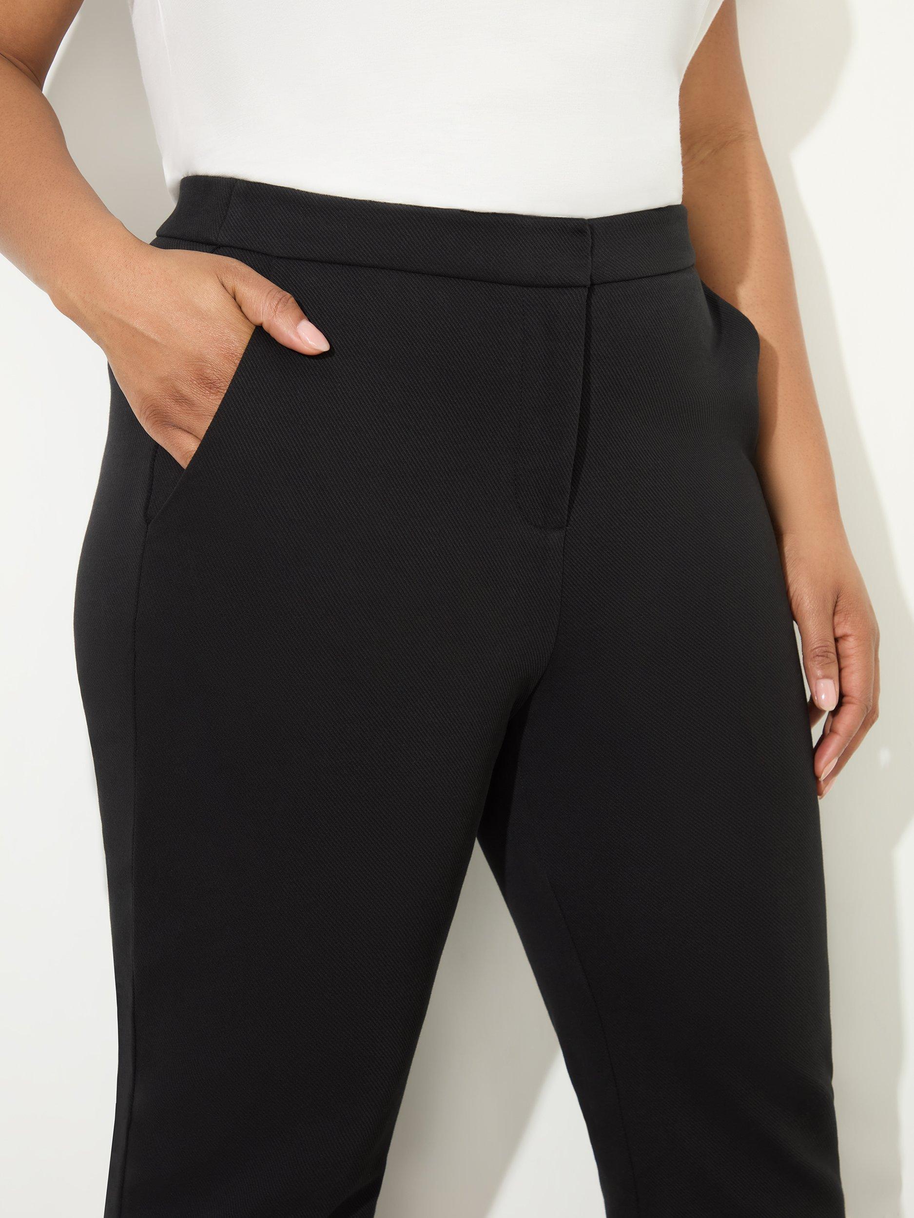 Product image 4 of 5, which shows Live Unlimited Petite Ponte Straight Trousers, Black, 12