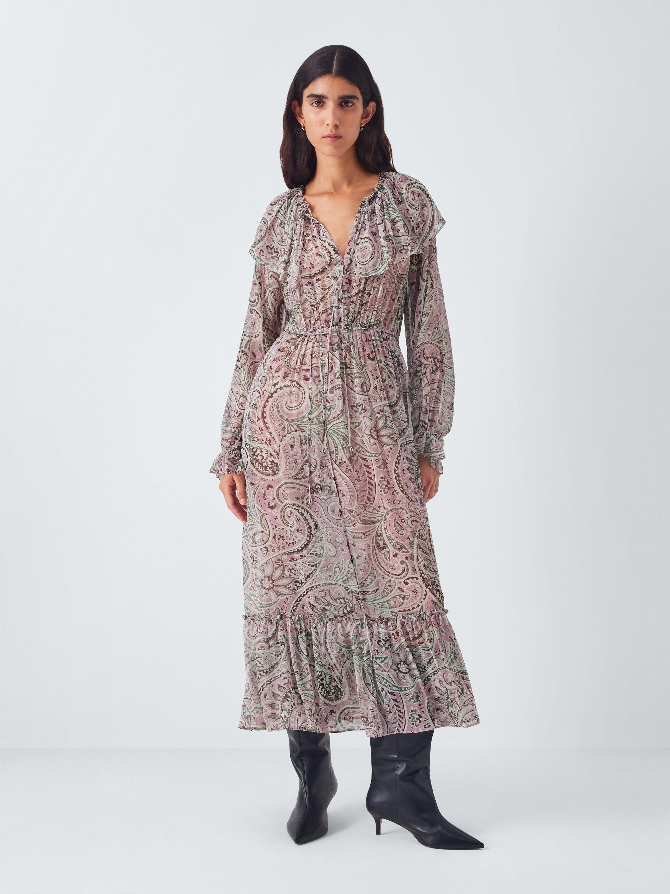 Product image 1 of 7, which shows AND/OR Paisley Maxi Dress, Pink/Multi, 6