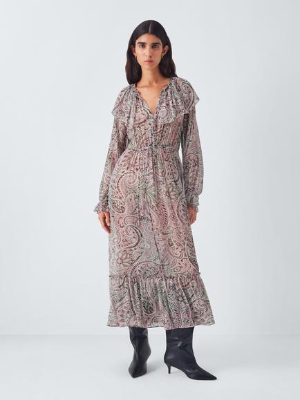 AND/OR Paisley Maxi Dress, Pink/Multi, Pink/Multi