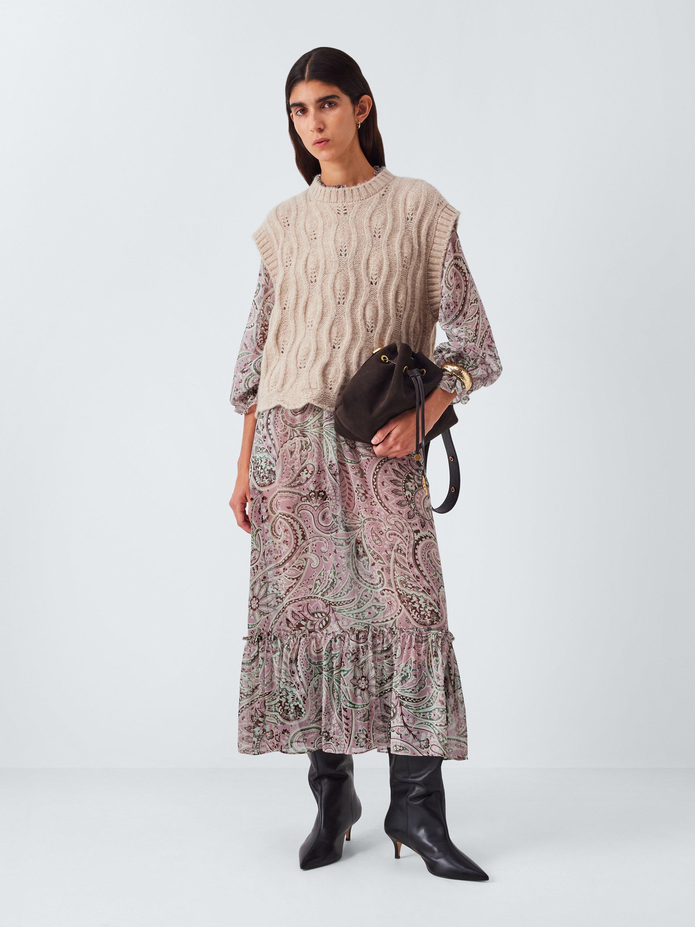 Product image 3 of 7, which shows AND/OR Paisley Maxi Dress, Pink/Multi, 6