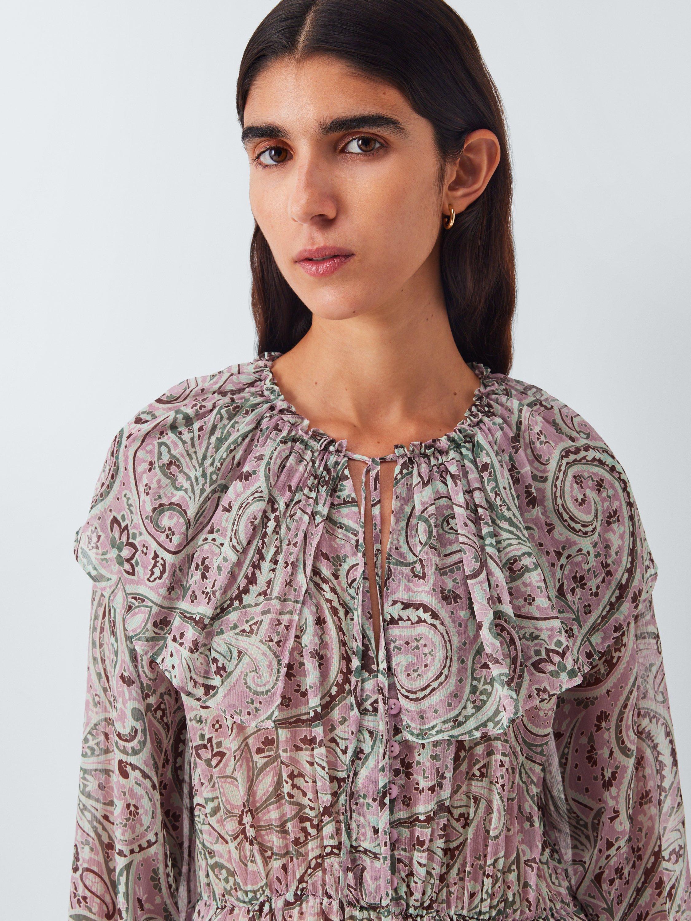 Product image 6 of 7, which shows AND/OR Paisley Maxi Dress, Pink/Multi, 6