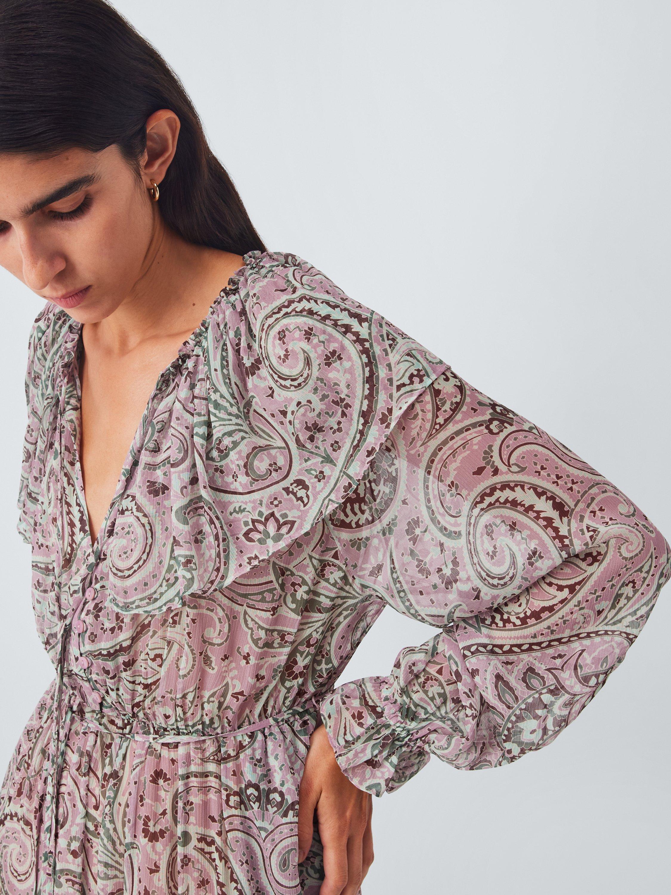 Product image 7 of 7, which shows AND/OR Paisley Maxi Dress, Pink/Multi, 6