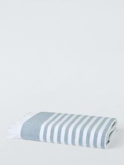 John Lewis Hamman Terry Extra Large Beach Towel, Bluestone, Bluestone