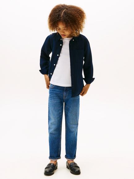 Tommy Hilfiger Kids' Linen Blend Relaxed Fit Shirt, Dark Night Navy - view 2, Dark Night Navy
