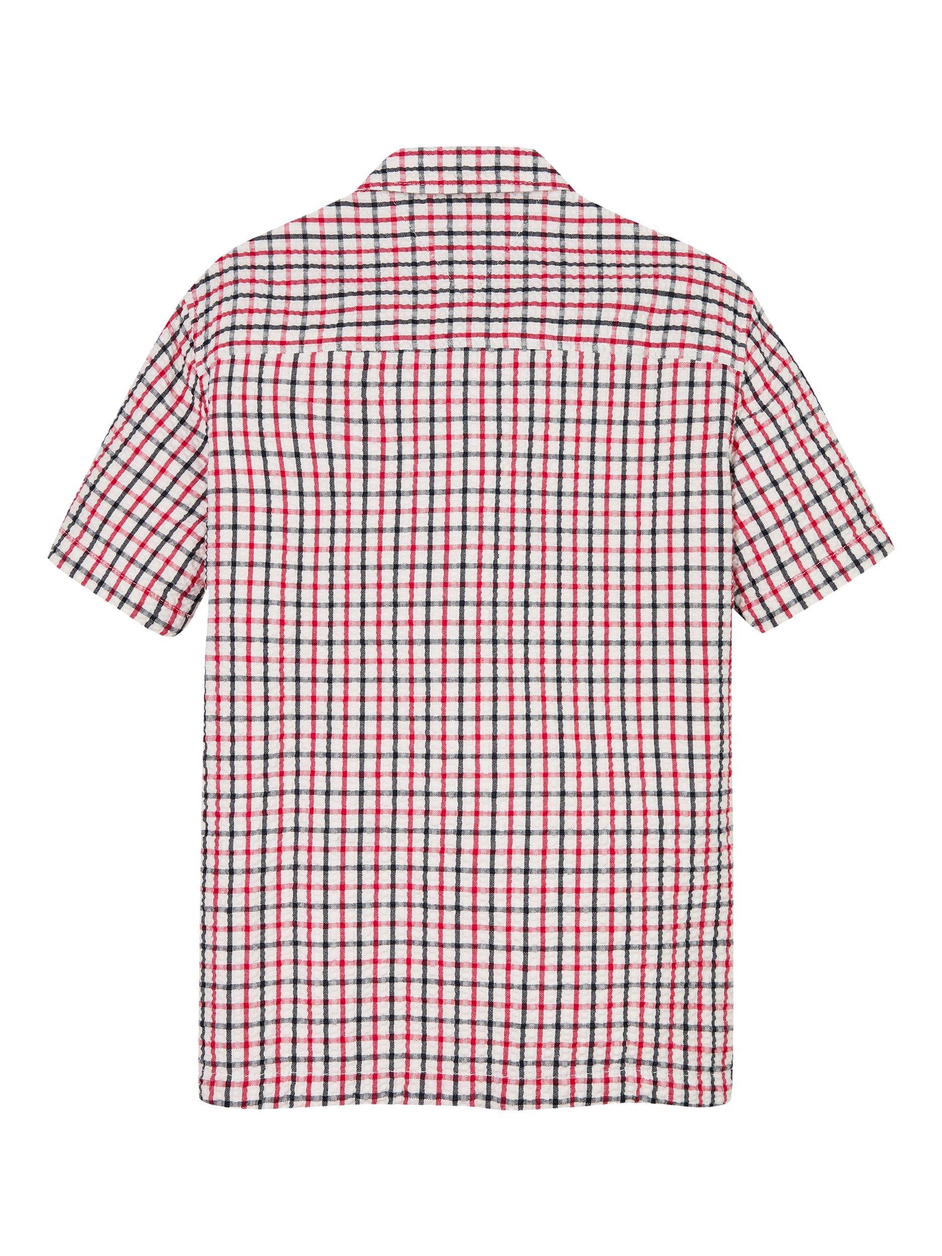 Product image 6 of 6, which shows Tommy Hilfiger Kids' Check Organic Cotton Blend Shirt, Red/White/Blue, 4 years