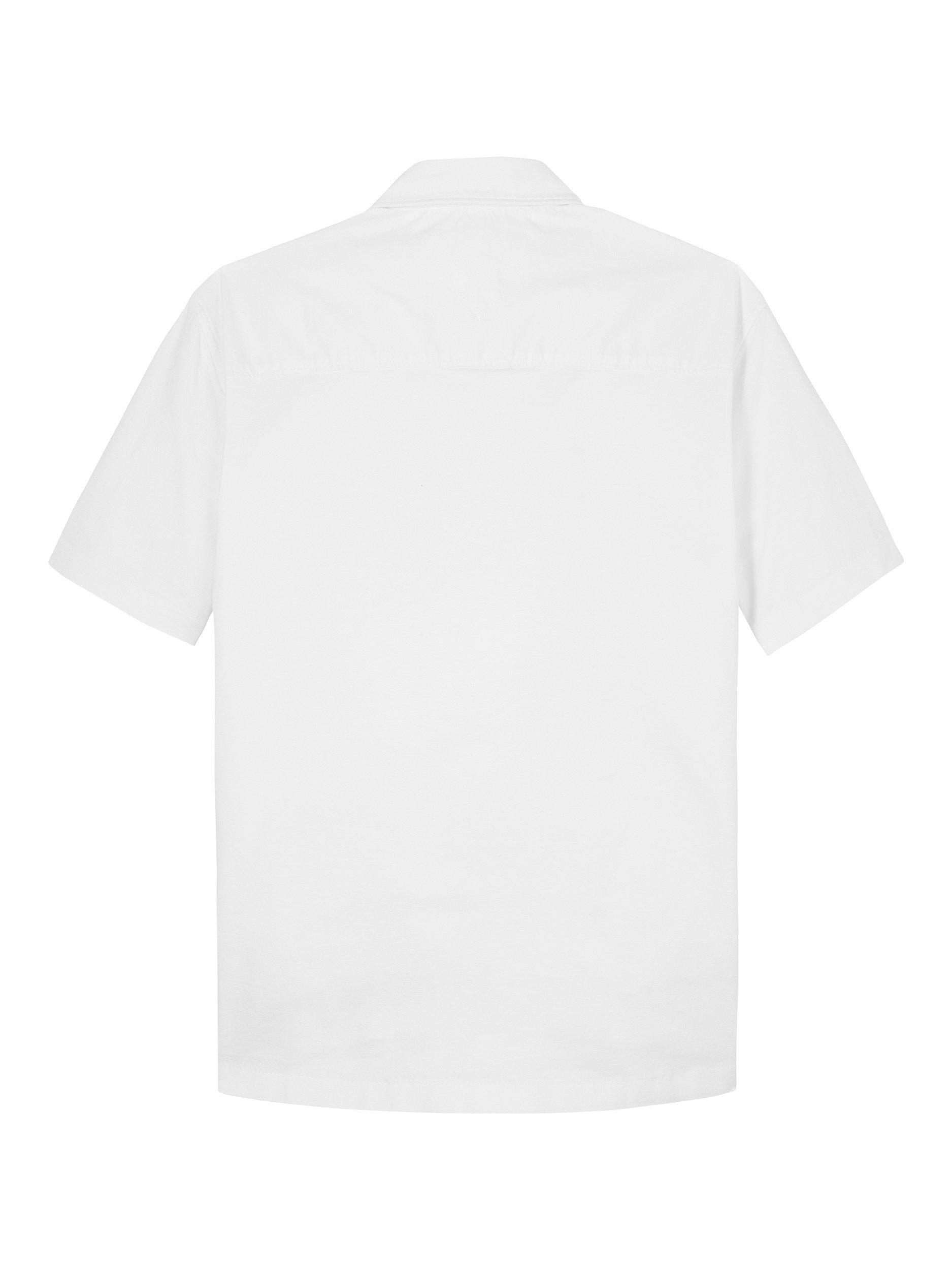 Product image 5 of 6, which shows Tommy Hilfiger Kids' Stretch Oxford Short Sleeve Shirt, White, 3 years