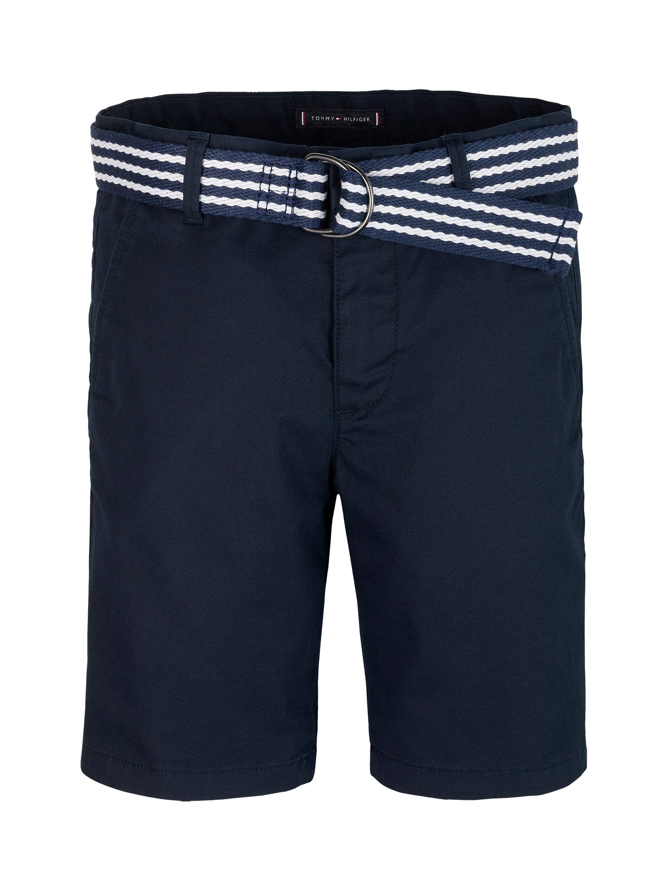 Product image 1 of 3, which shows Tommy Hilfiger Kids' Belted Shorts, Dark Night Navy, 3 years