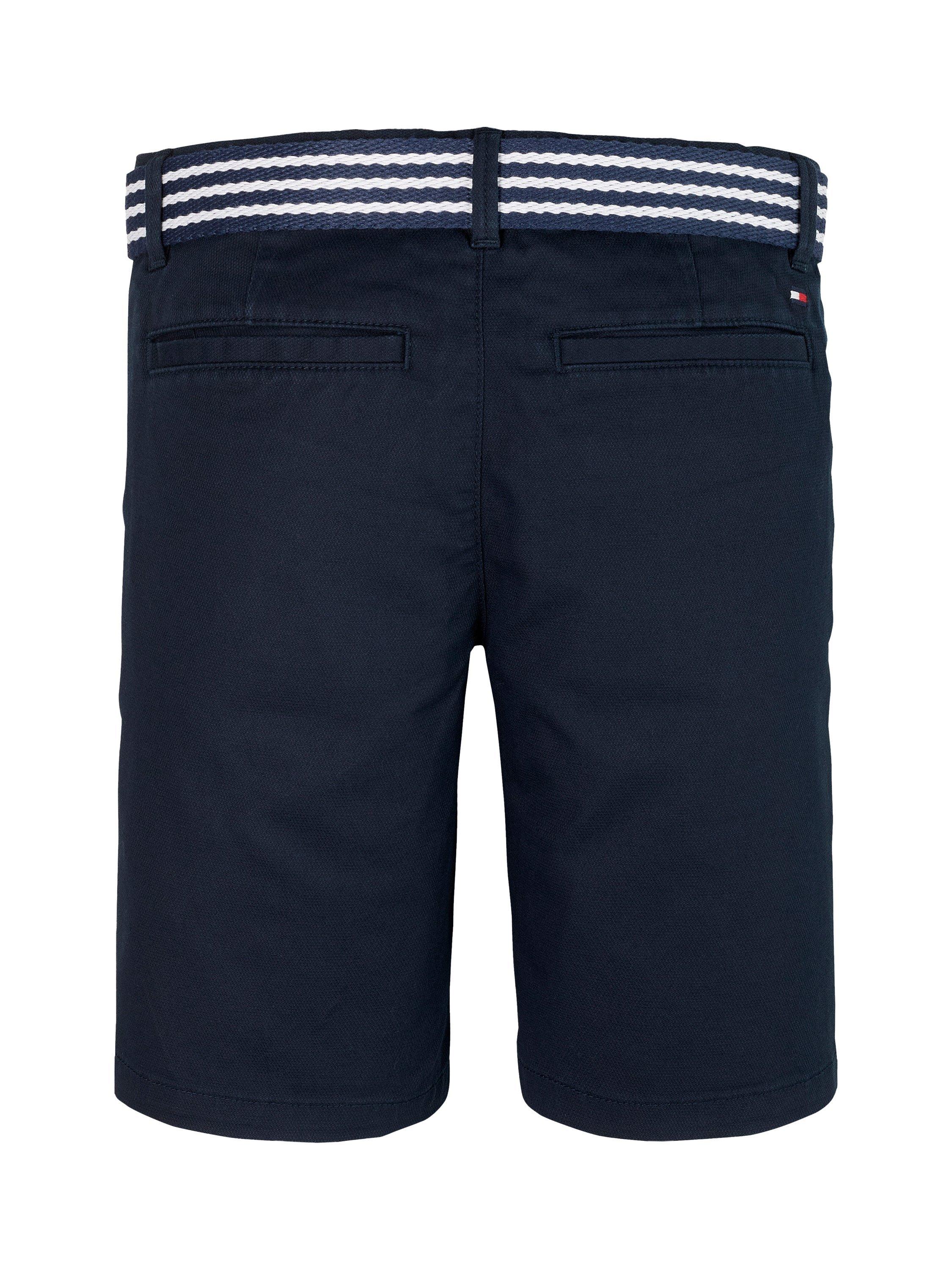 Product image 3 of 3, which shows Tommy Hilfiger Kids' Belted Shorts, Dark Night Navy, 3 years