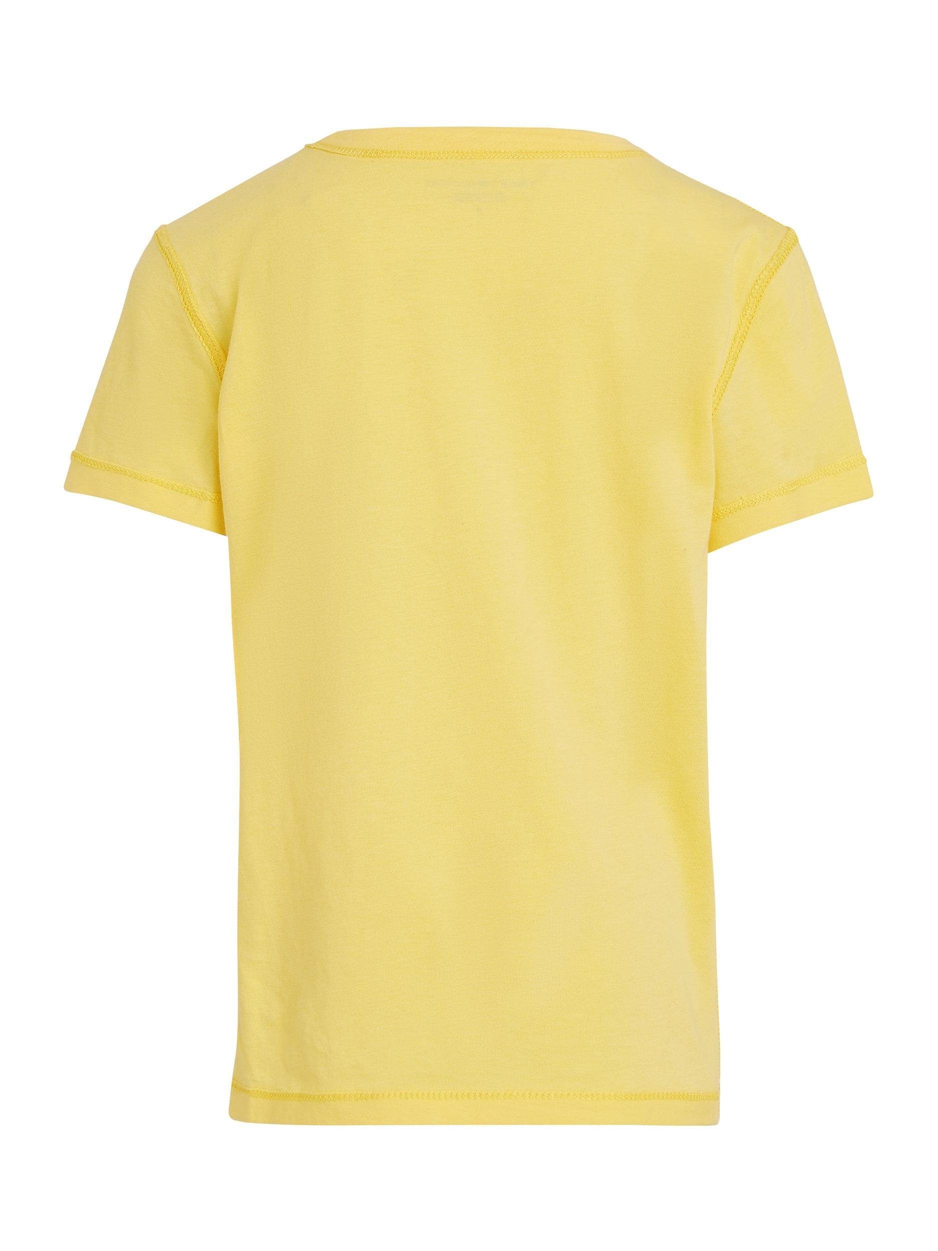 Product image 5 of 6, which shows Tommy Hilfiger Kids' Adaptive Collection Cotton Flag Logo T-Shirt, Citronella, 10 years