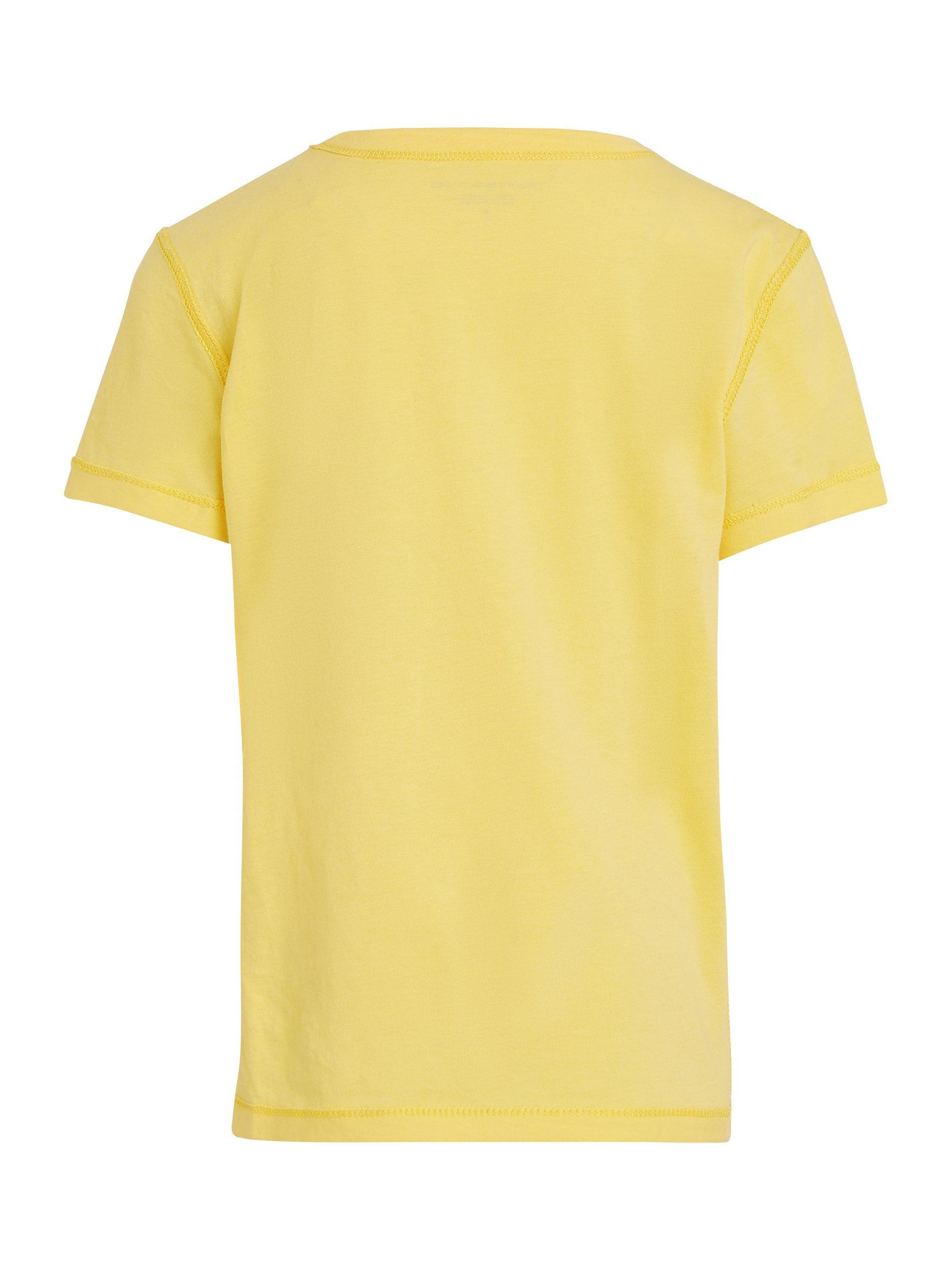 Product image 6 of 6, which shows Tommy Hilfiger Kids' Adaptive Collection Cotton Flag Logo T-Shirt, Citronella, 10 years