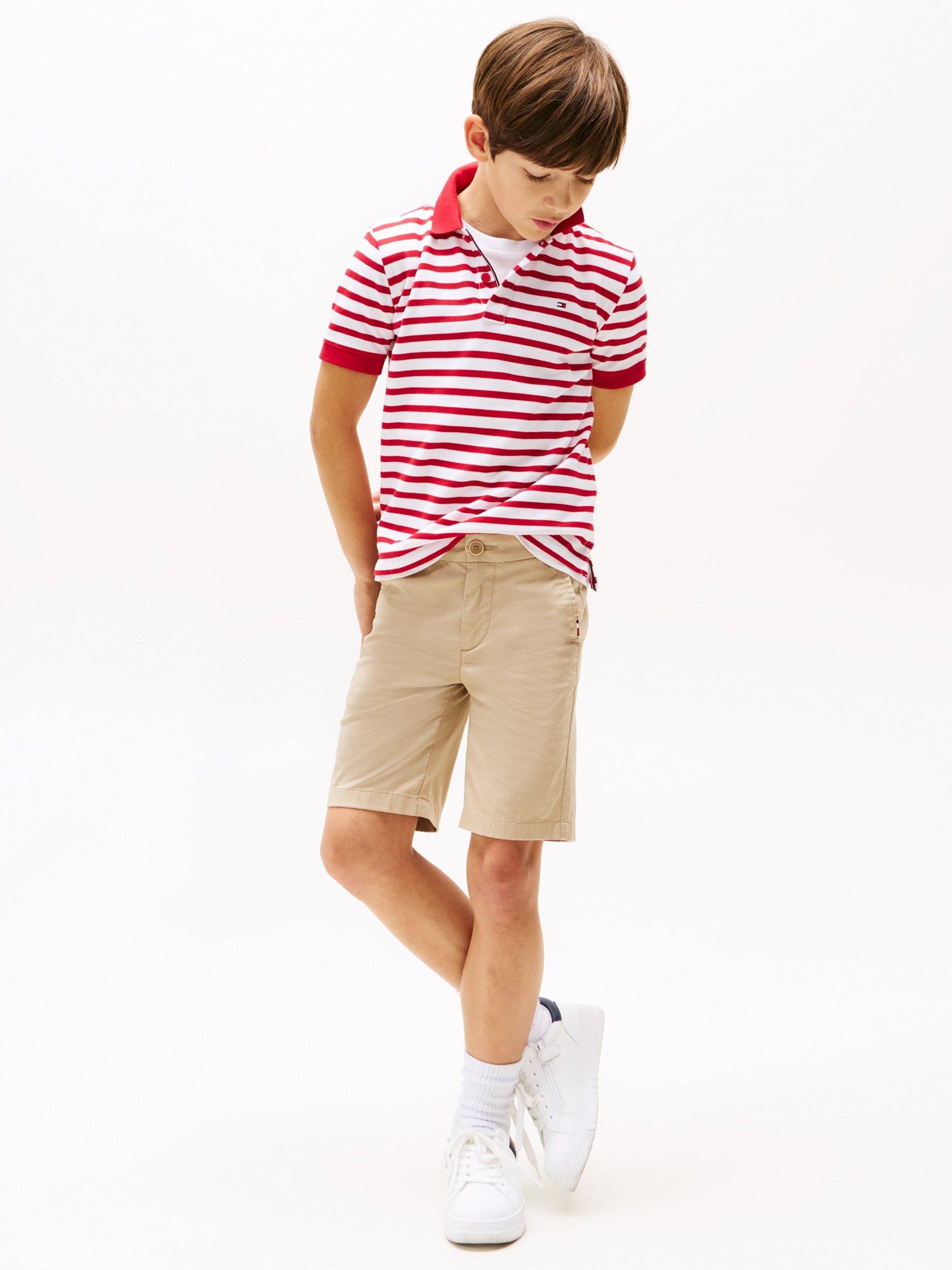 Product image 1 of 5, which shows Tommy Hilfiger Kids' Stripe Flag Polo Shirt, Multi, 3 years