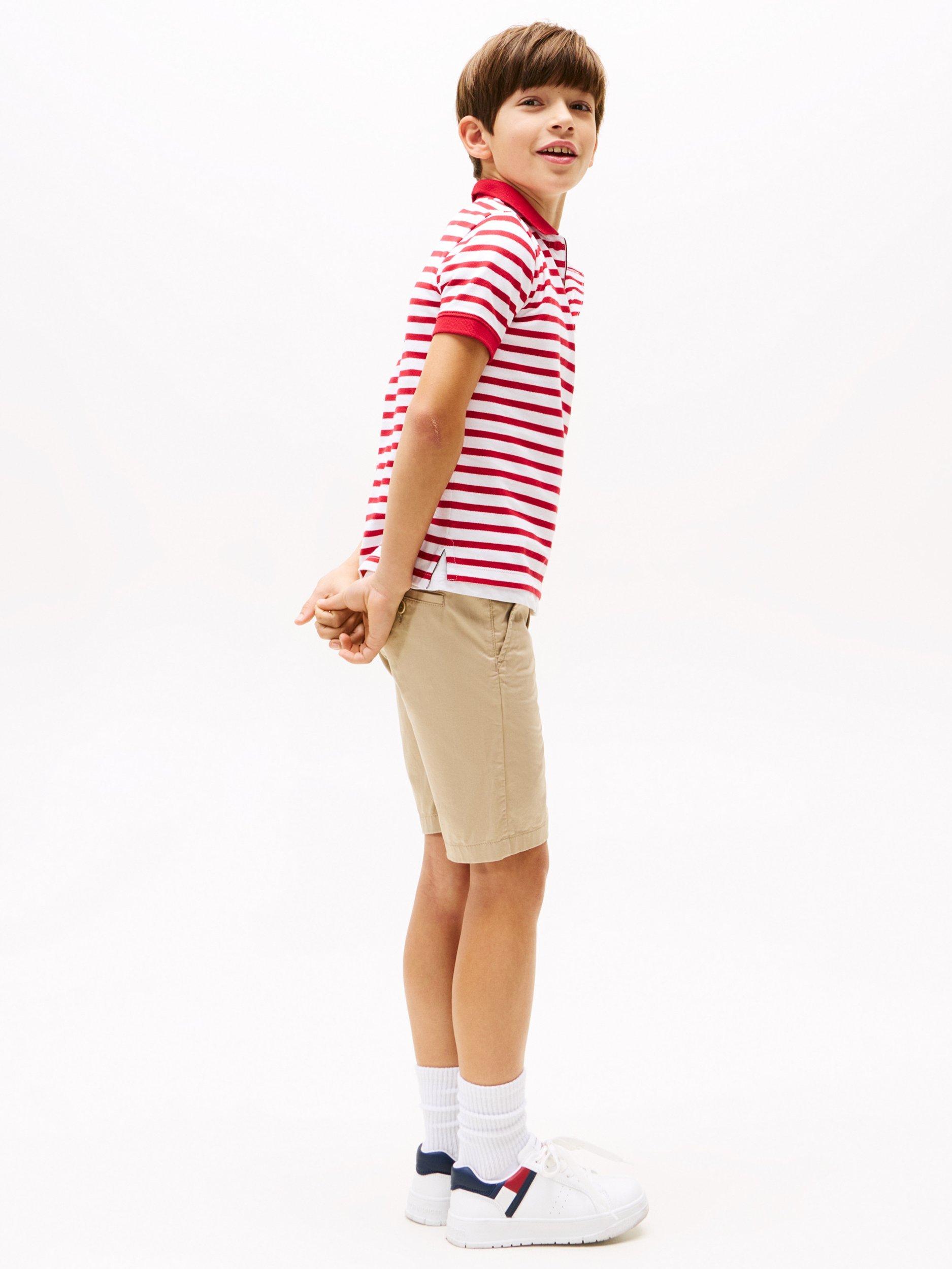 Product image 2 of 5, which shows Tommy Hilfiger Kids' Stripe Flag Polo Shirt, Multi, 3 years