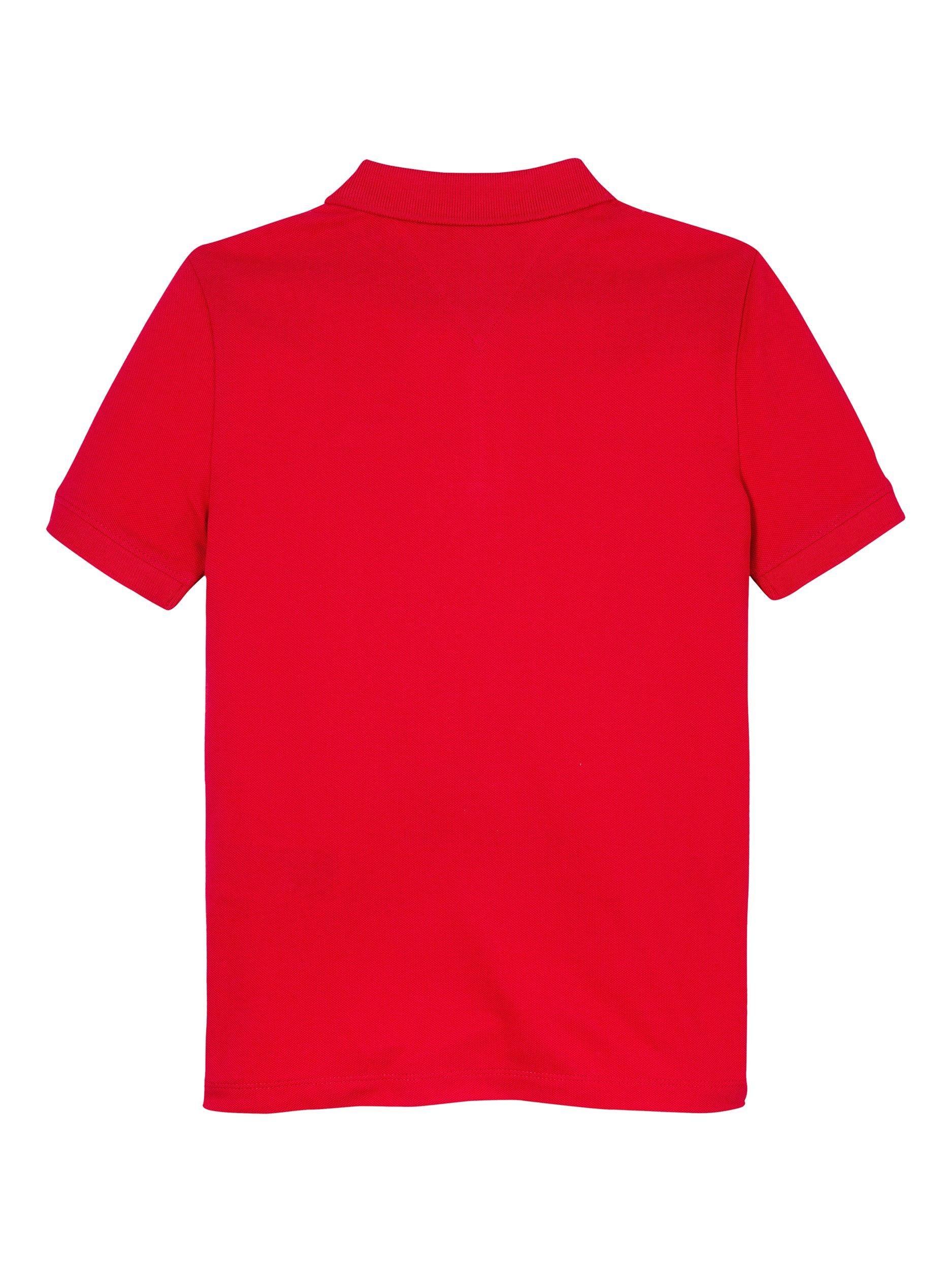 Product image 5 of 5, which shows Tommy Hilfiger Kids' Flag Short Sleeve Polo Shirt, Primary Red, 10 years